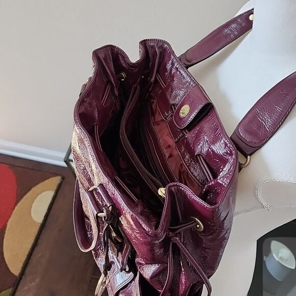 Michael Kors Burgundy Patent Leather Shoulder Bag - Picture 6 of 16